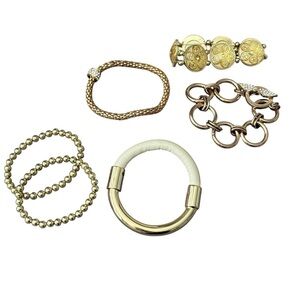 Lot of 6 Gold Tone Bracelets Victoria Secret Reiss